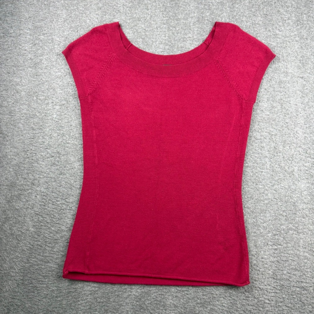 INC International Concepts Womens Red Scoop Neck‎ Short Sleeve Knit Top Medium